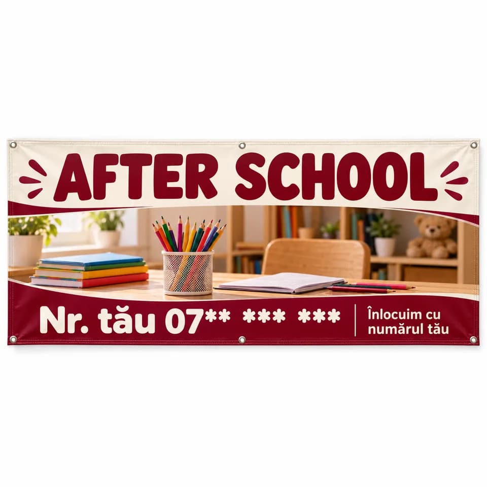 Banner after school cu numărul tău