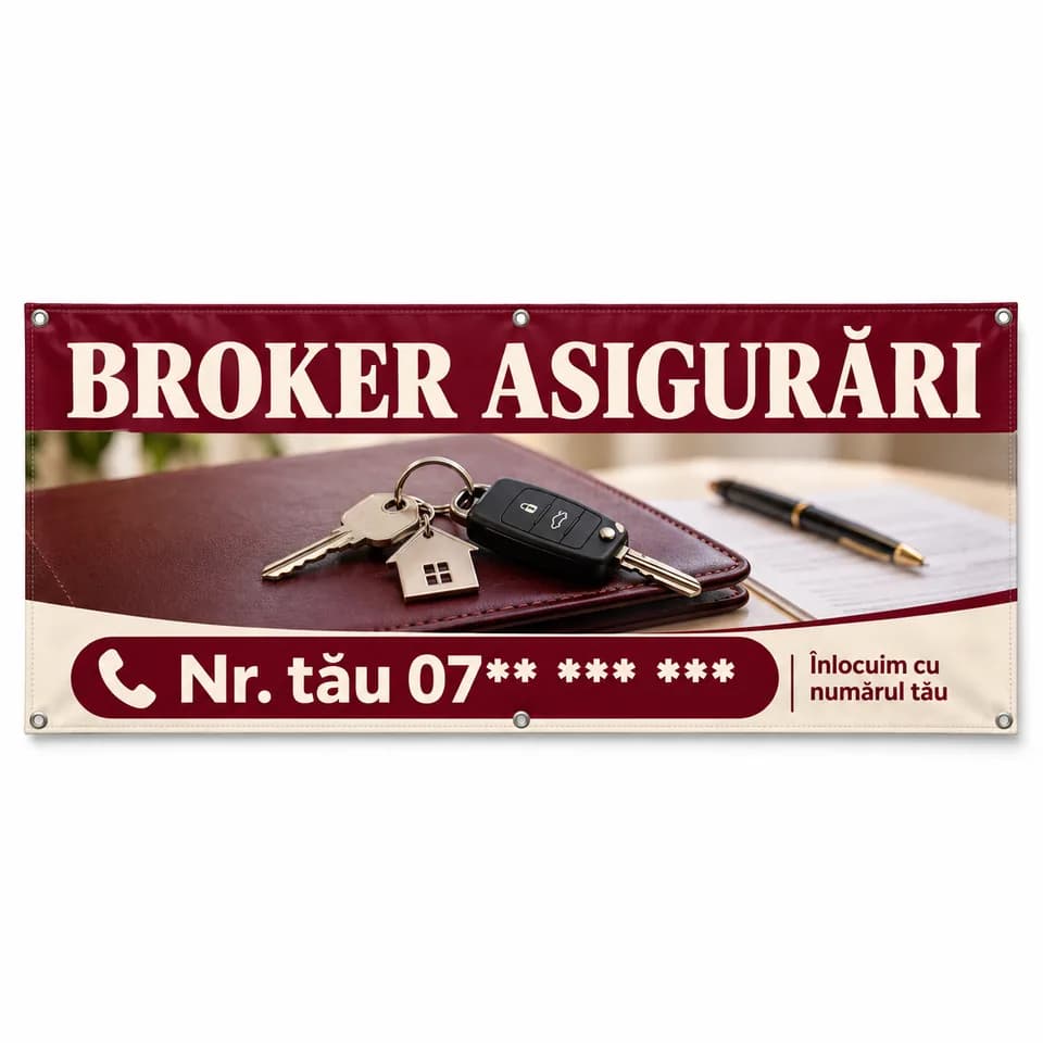 Banner broker asigurări cu numărul tău