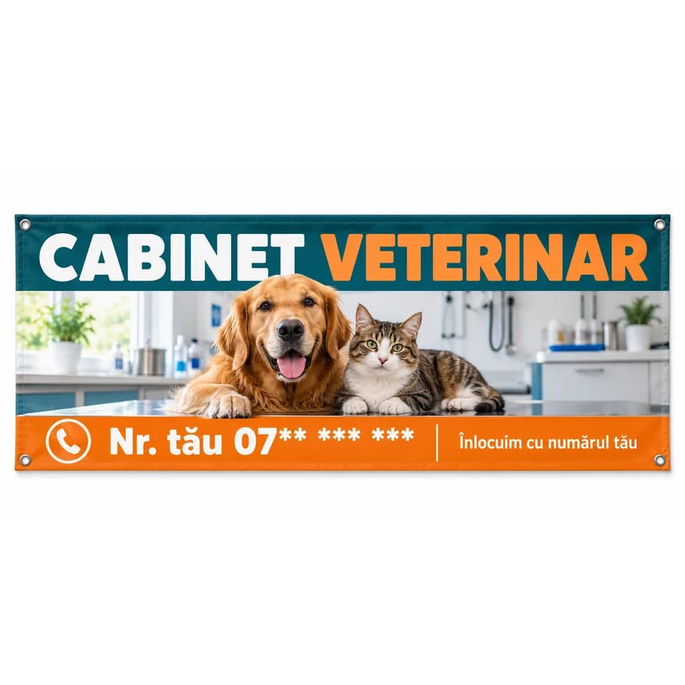 Banner cabinet veterinar cu numărul tău