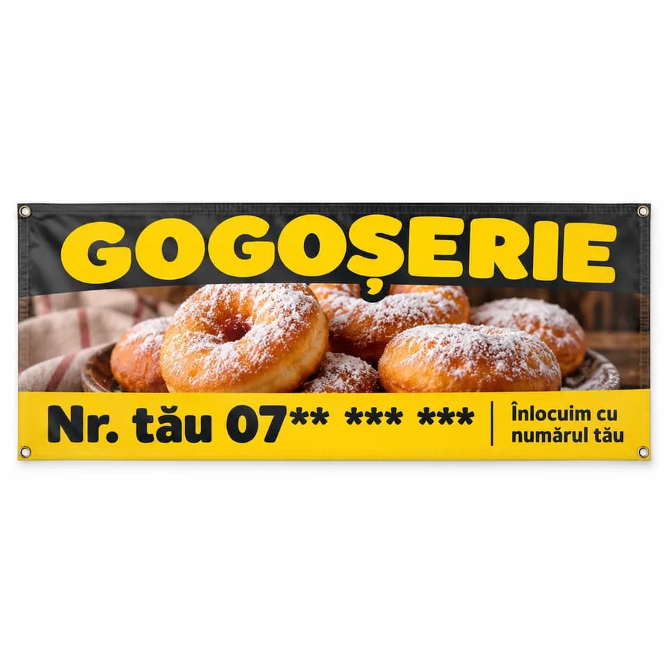 Banner gogoșerie cu numărul tău