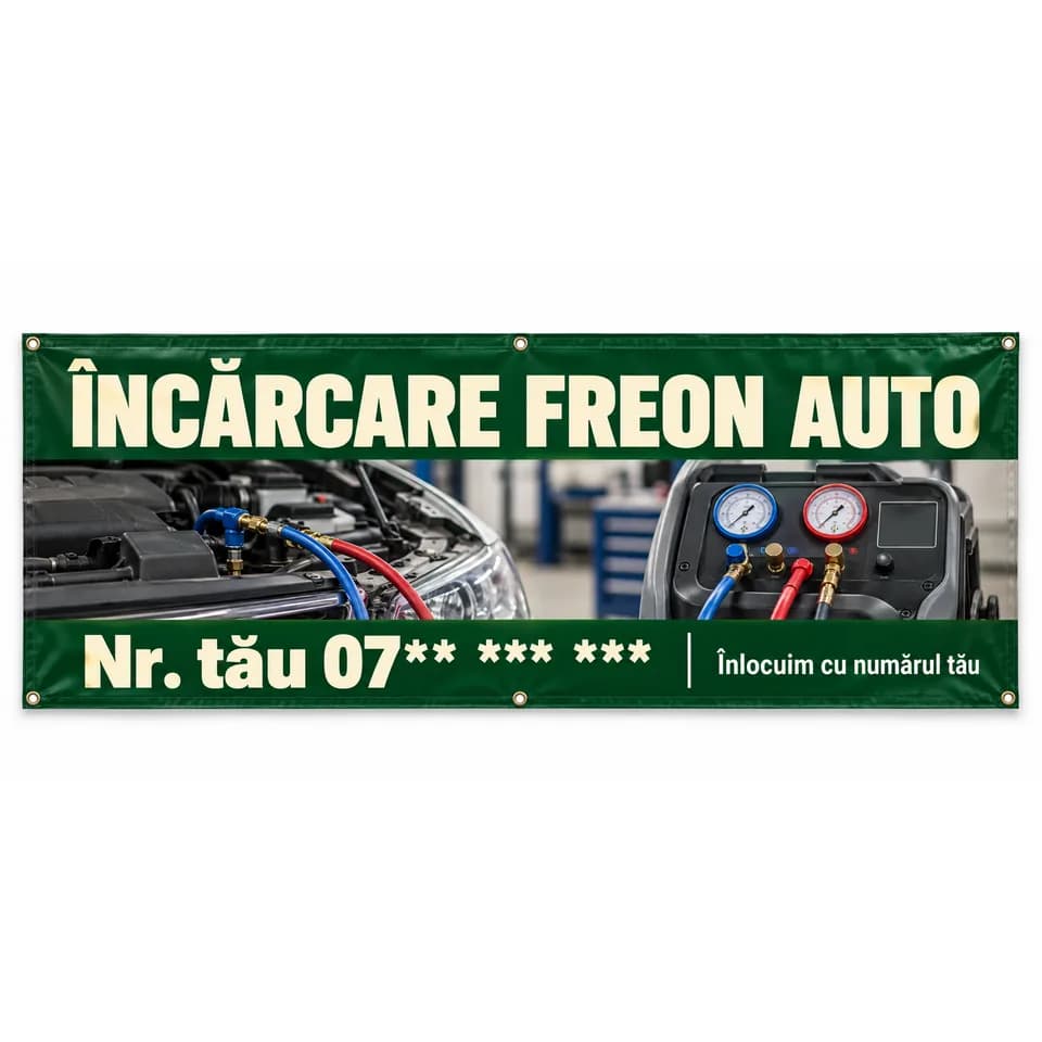 Banner încărcare freon auto cu numărul tău