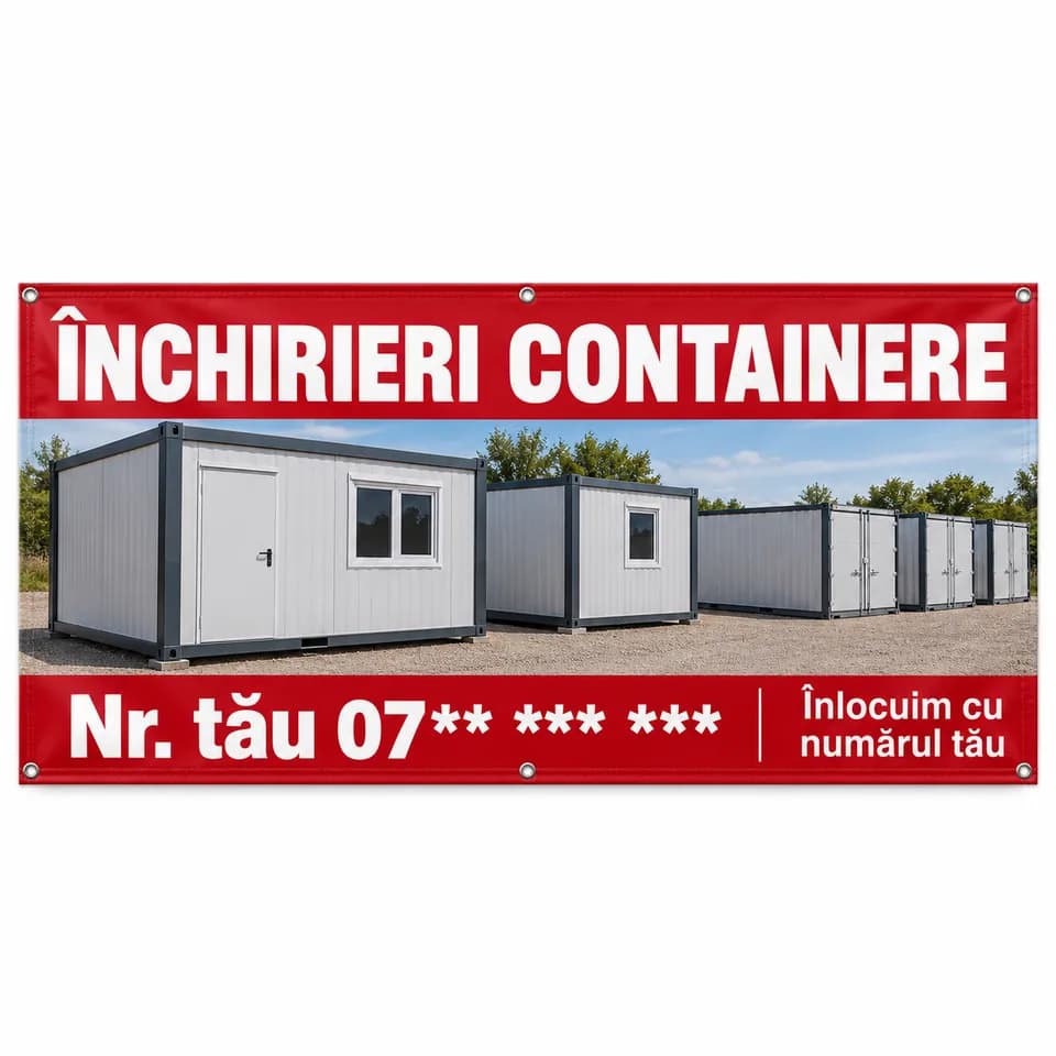 Banner închirieri containere cu numărul tău