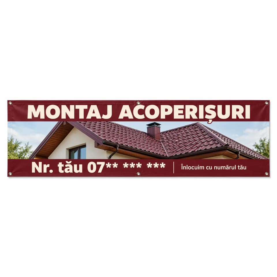 Banner montaj acoperișuri cu numărul tău