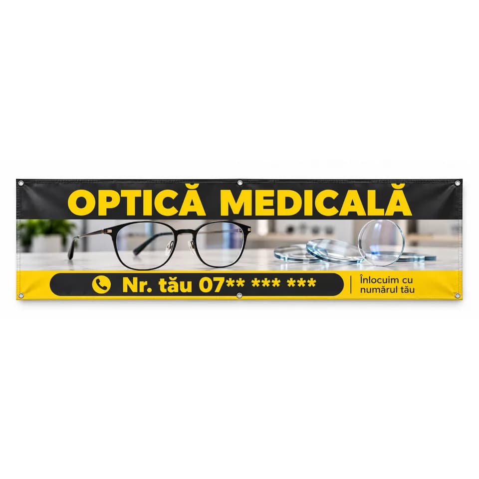 Banner optică medicală cu numărul tău