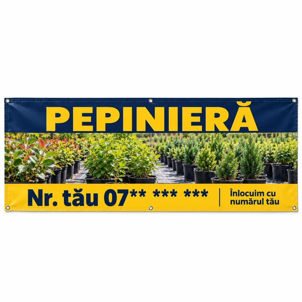 Banner pepinieră cu numărul tău