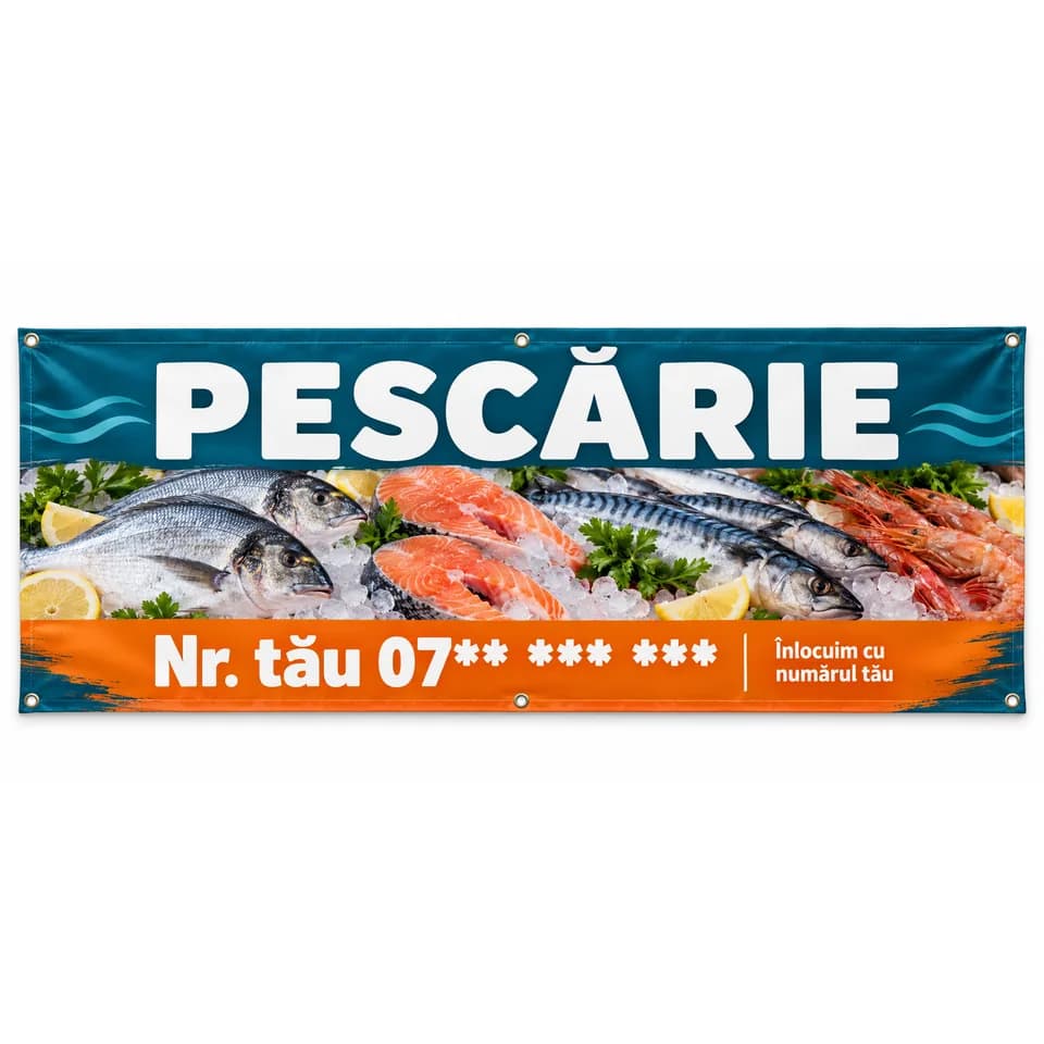 Banner pescărie cu numărul tău