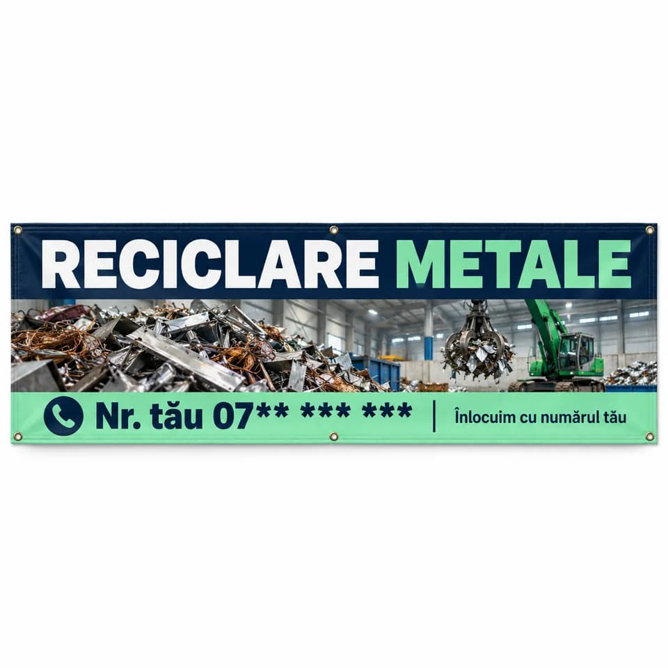 Banner reciclare metale cu numărul tău