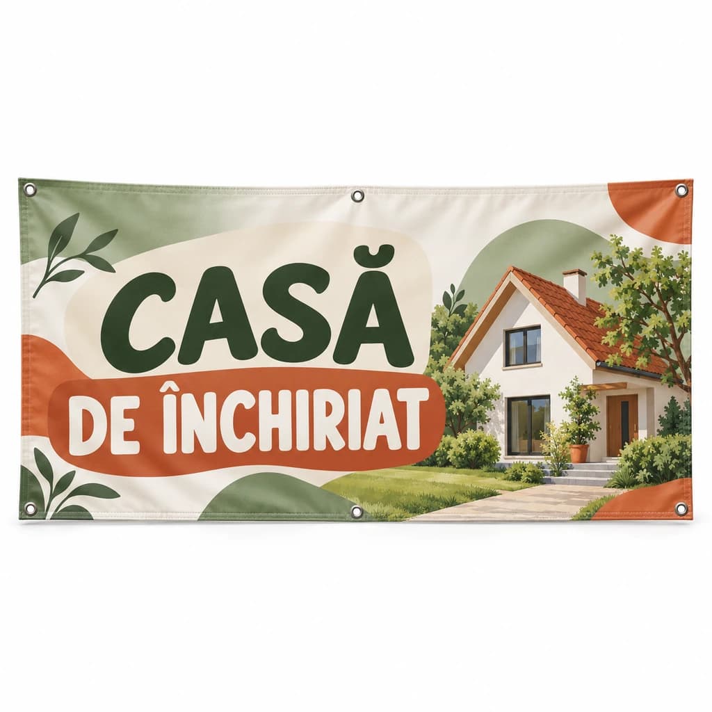 Banner casă de închiriat – model organic
