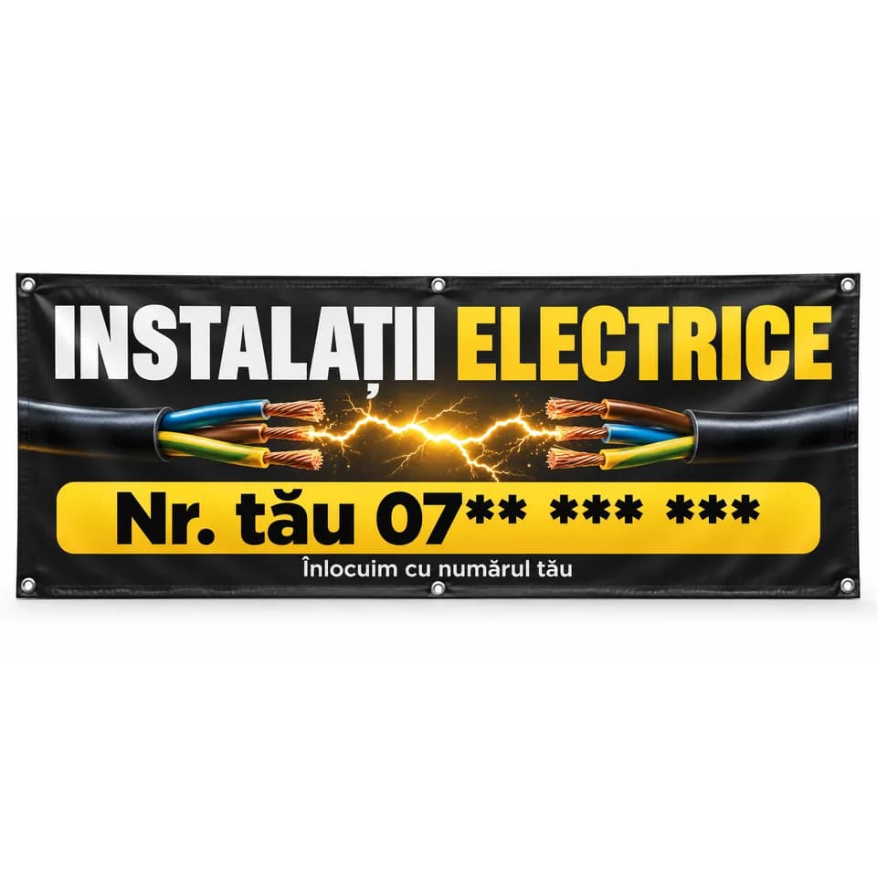 Banner instalații electrice cu numărul tău