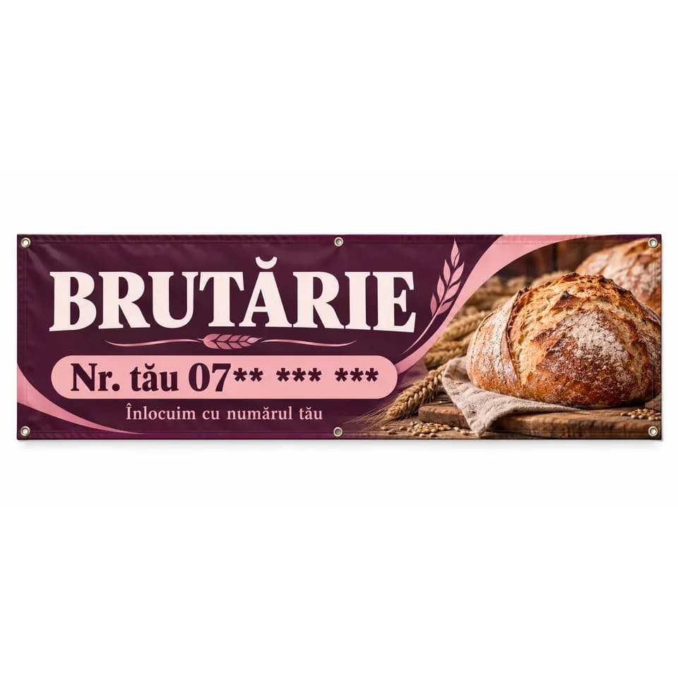 Banner brutărie cu numărul tău