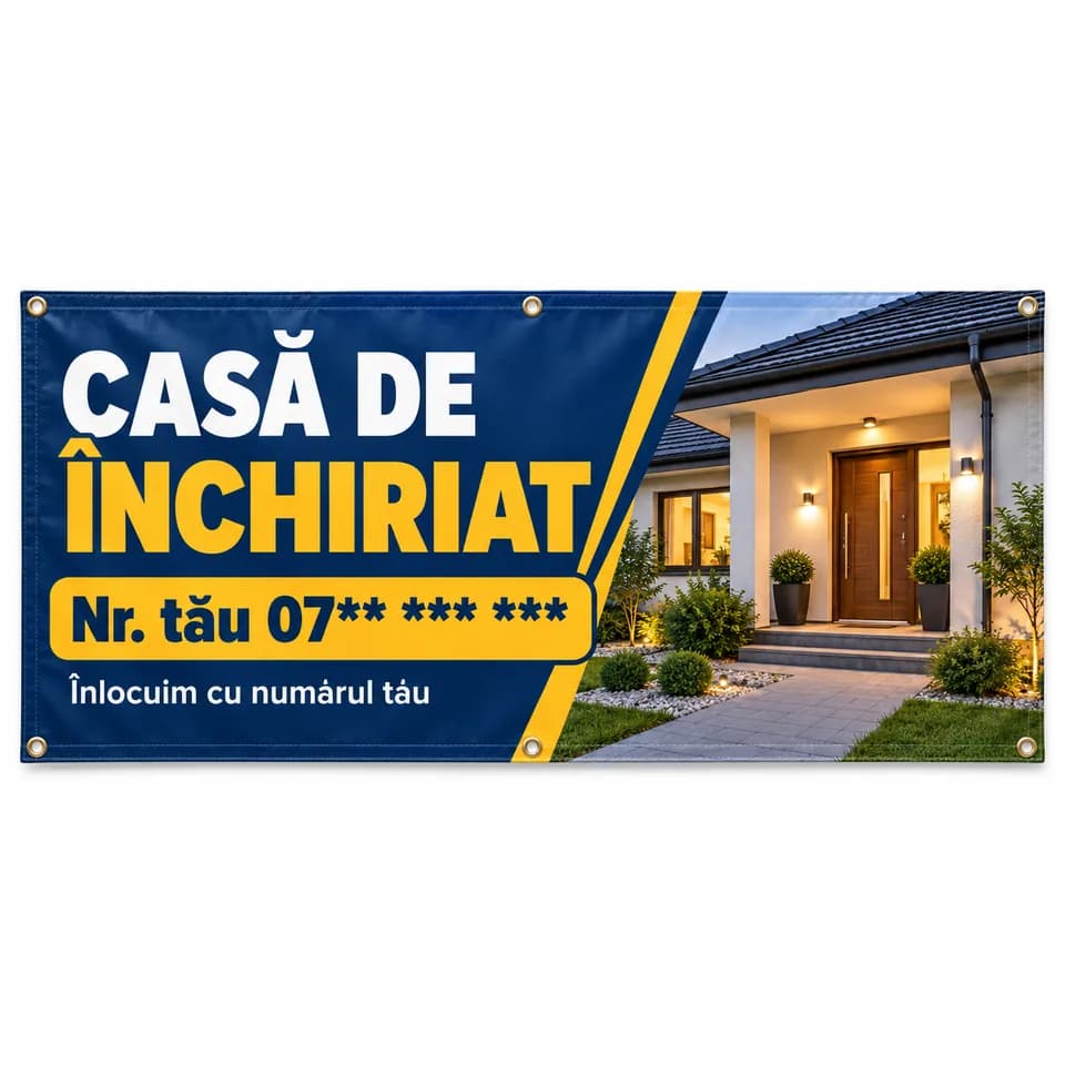 Banner casă de închiriat cu numărul tău