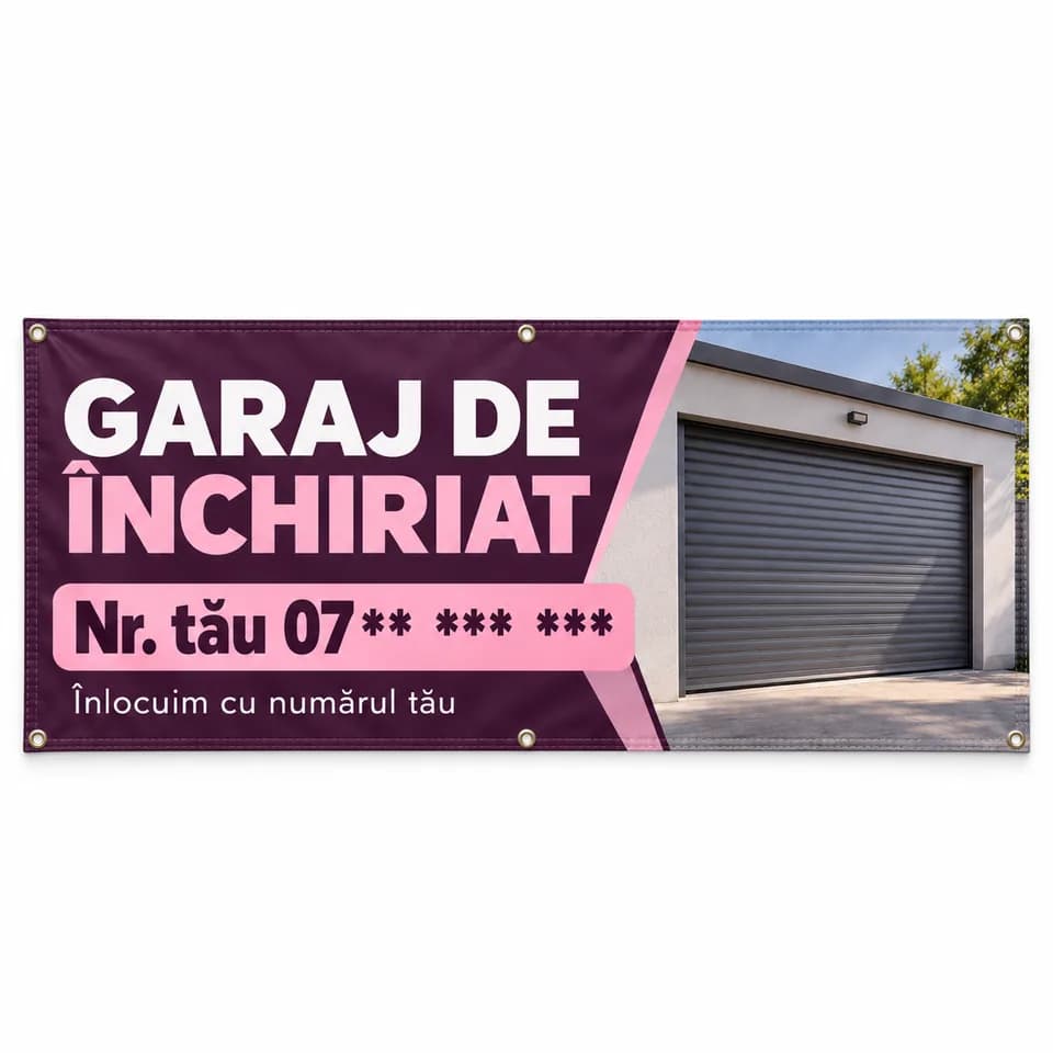 Banner garaj de închiriat cu numărul tău