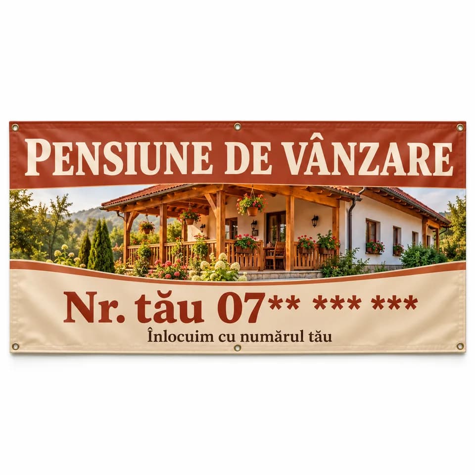 Banner pensiune de vânzare cu numărul tău