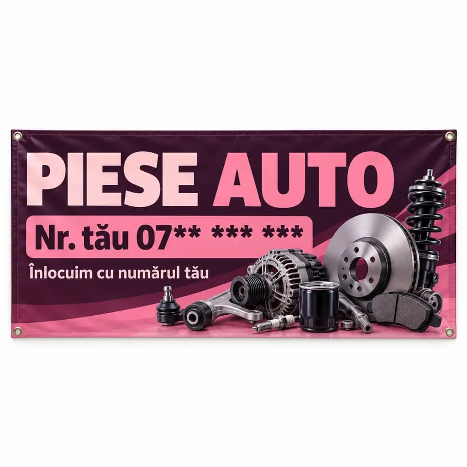 Banner piese auto cu numărul tău