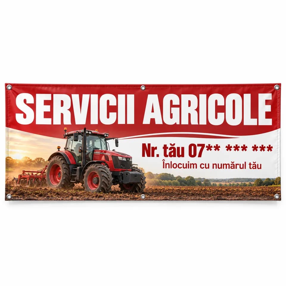 Banner servicii agricole cu numărul tău