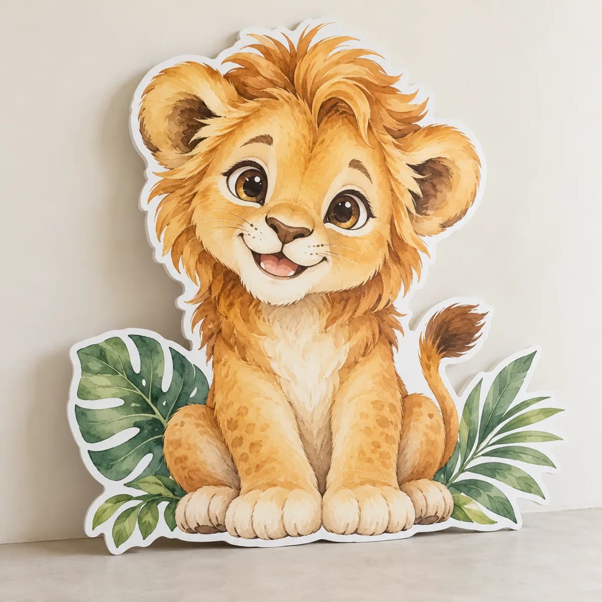 Leu safari pe PVC decupat pe contur