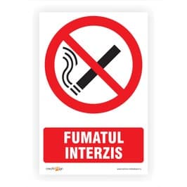 Semn Indicator Fumatul interzis, PVC, 30 x 20 cm