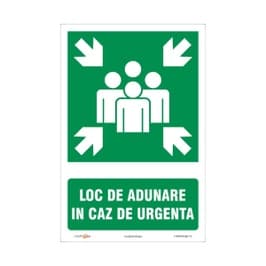 Semn Indicator Loc de adunare in caz de urgenta, PVC, 20 x 30 cm