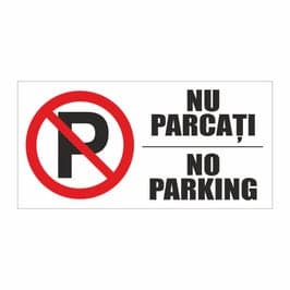 Semn Indicator Nu parcati, PVC, 40 x 20 cm