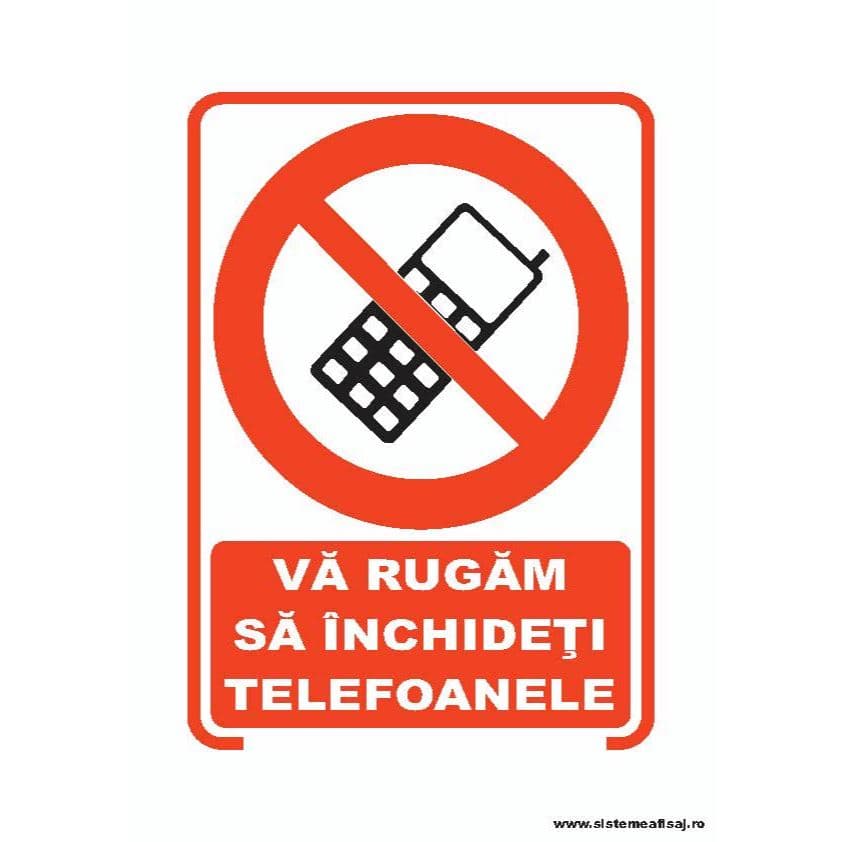 Semn Indicator Va Rugam Sa Inchideti Telefoanele