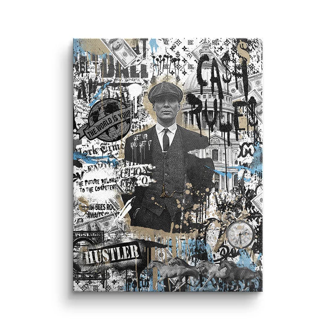 Tablou canvas gangster cu șapcă și bani pop art – decor cameră băieți