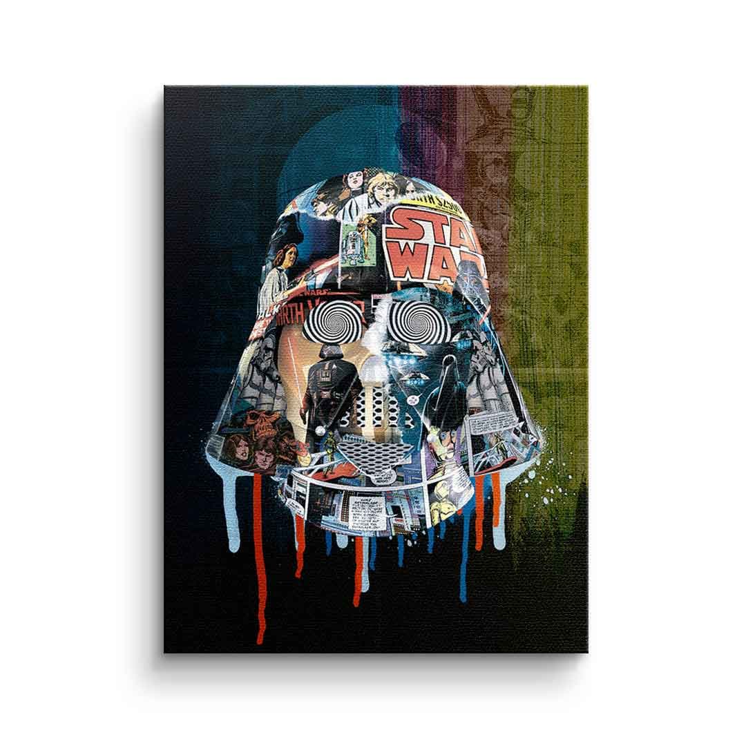 Tablou canvas cavaler întunecat cu cască neagră – decor cameră gaming