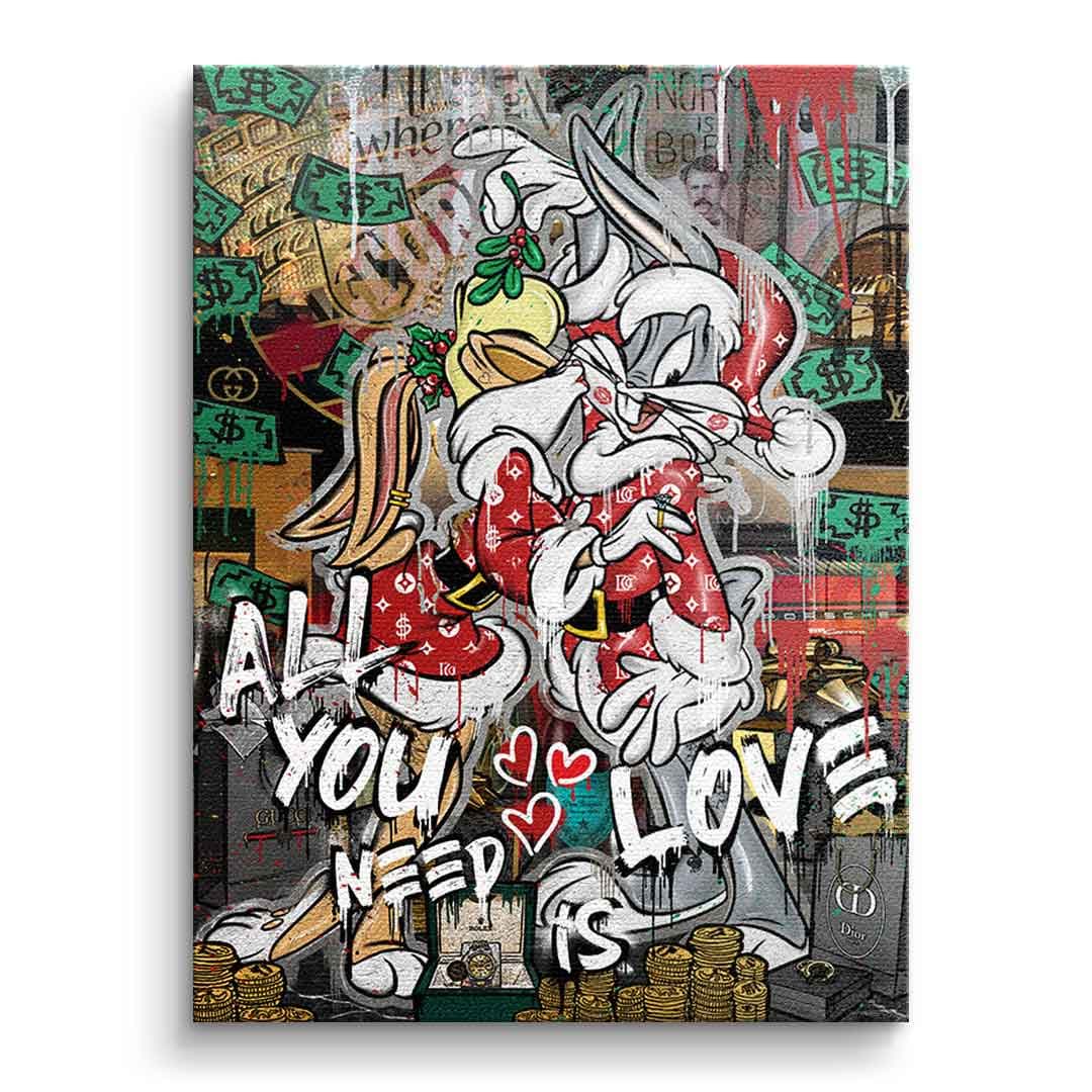 Tablou canvas iepure de desen animat de Crăciun – decor living festiv