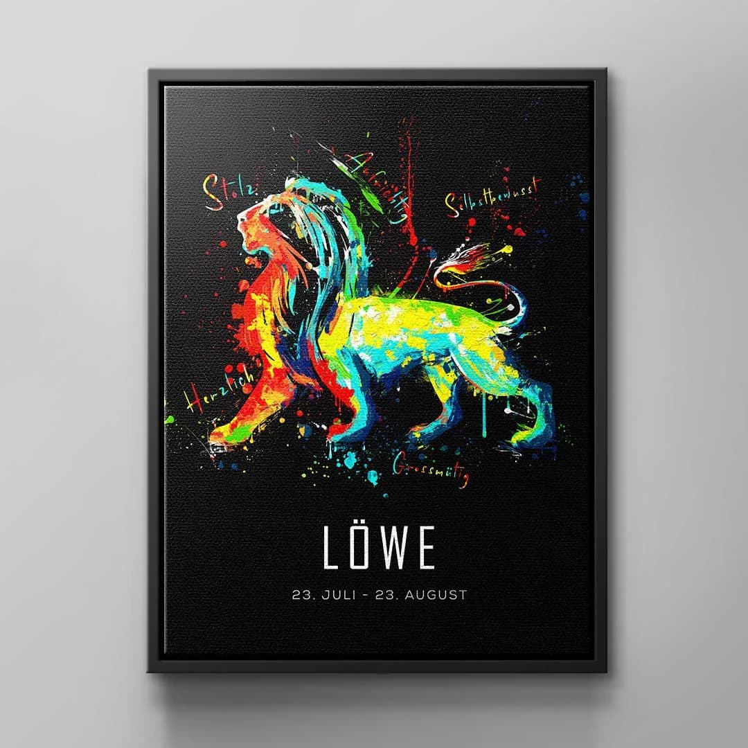 Tablou canvas zodia leu ilustrație colorată – pentru dormitor