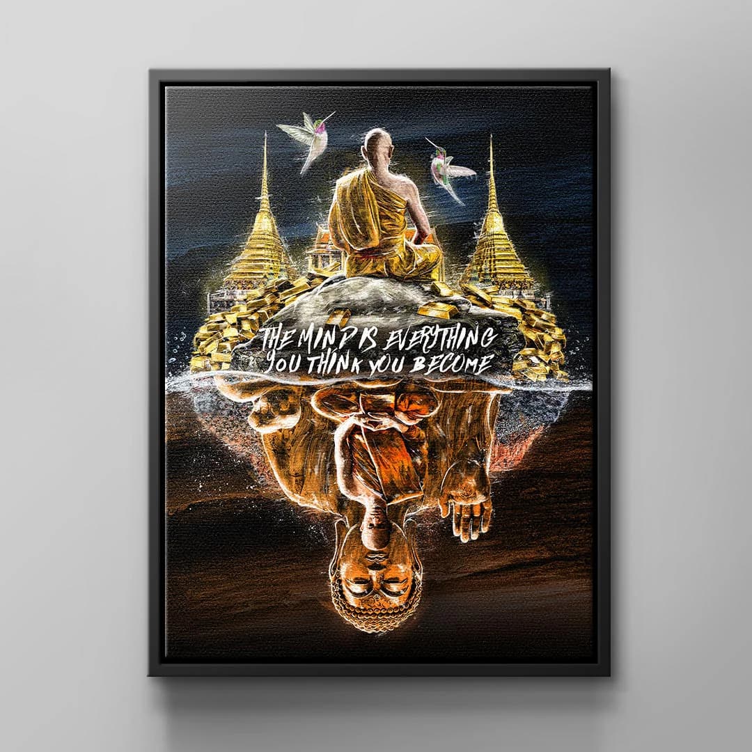 Tablou canvas budda cu mesaj despre minte – cameră de meditație