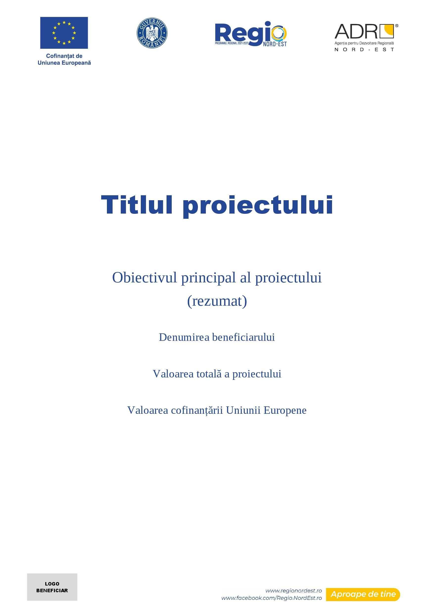 Afiș A3 Program Regional (REGIO)
