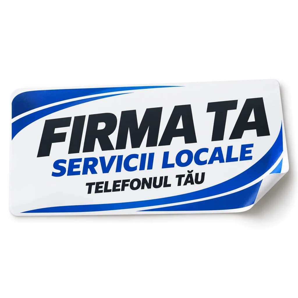 Stickere auto personalizate cu nume, logo și telefon · 1 bucată, 40 × 20 cm