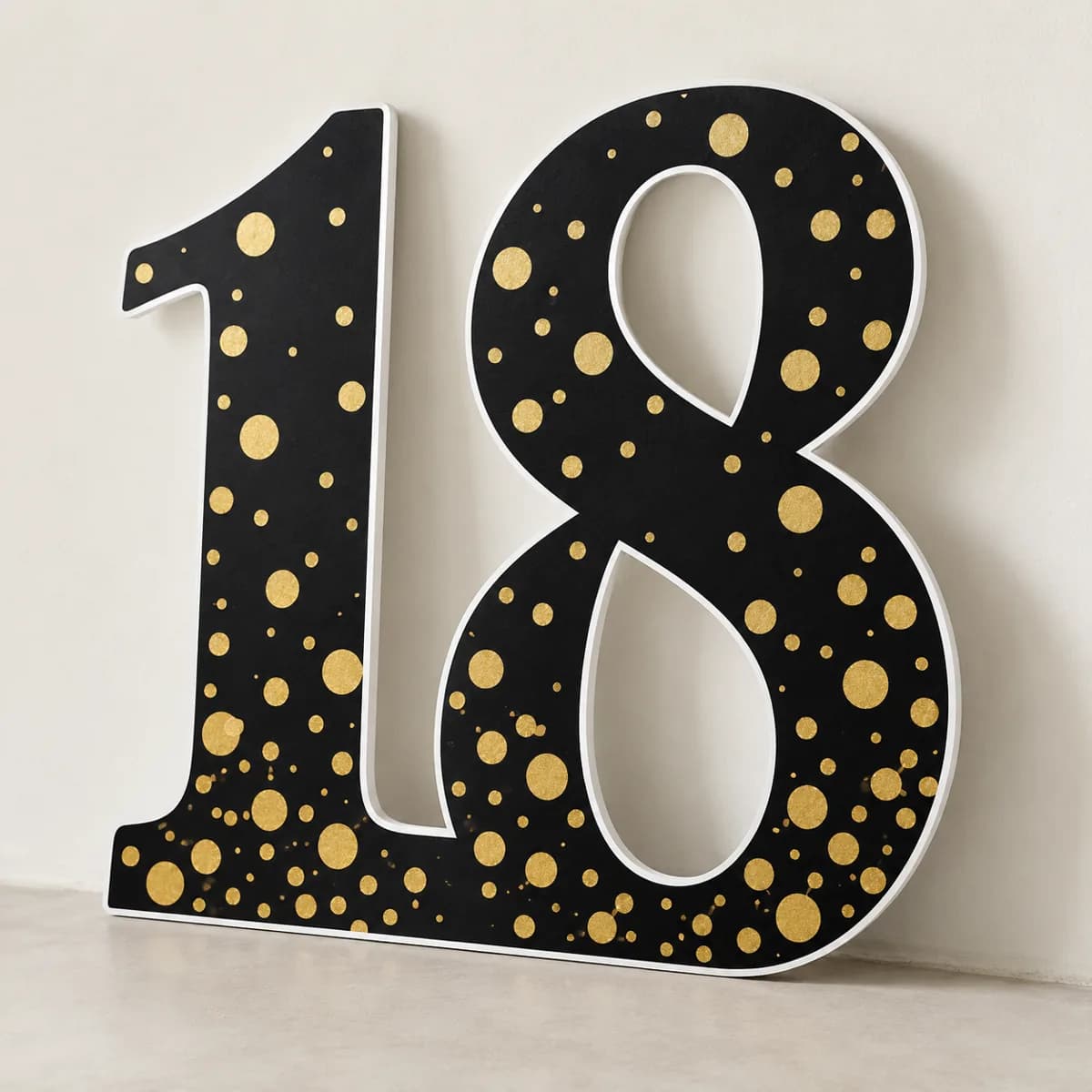Cifra 18 decor aniversar pe PVC decupat