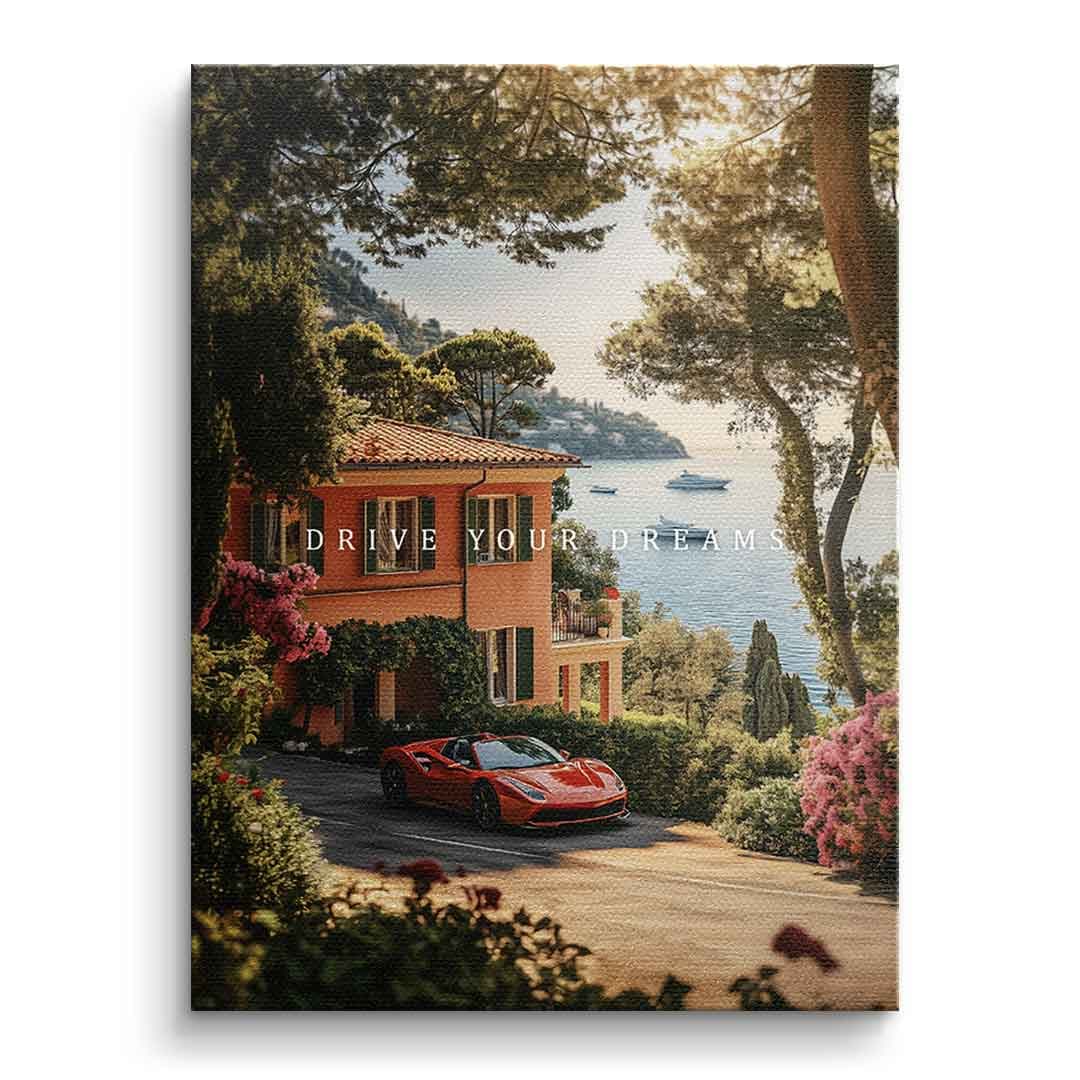 Tablou canvas drum cu mașină spre visuri – decor cameră băieți