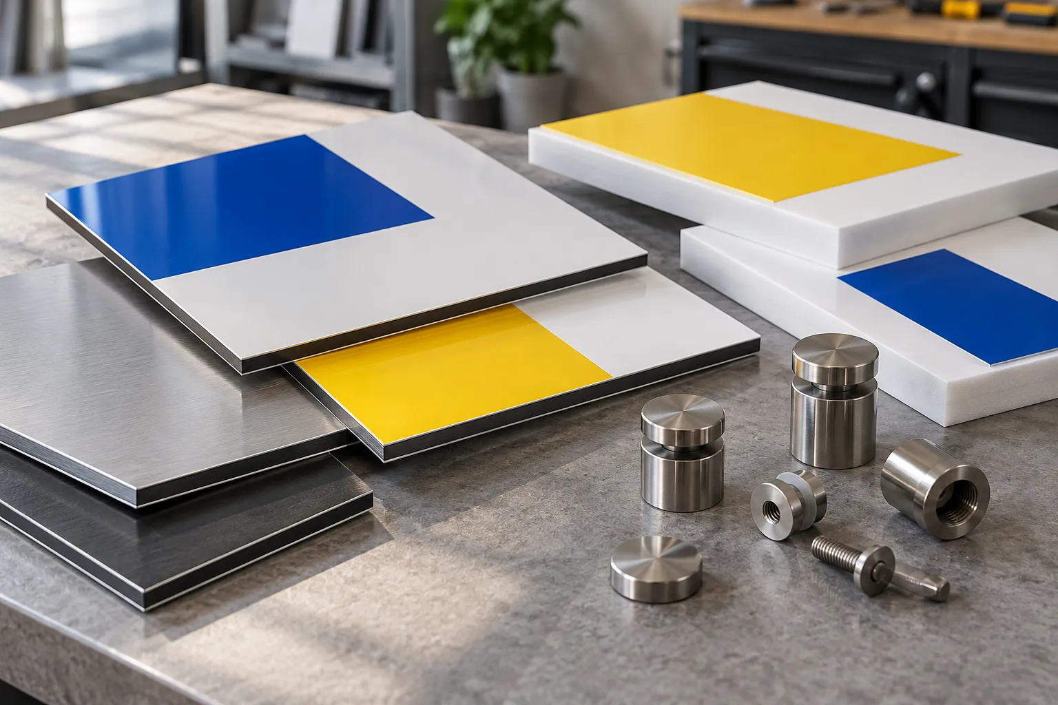 Mostre de plăci din compozit de aluminiu și PVC pentru panouri de vizibilitate